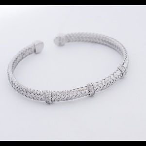 Charles Garnier Diamond 925Silver Mesh Bracelet